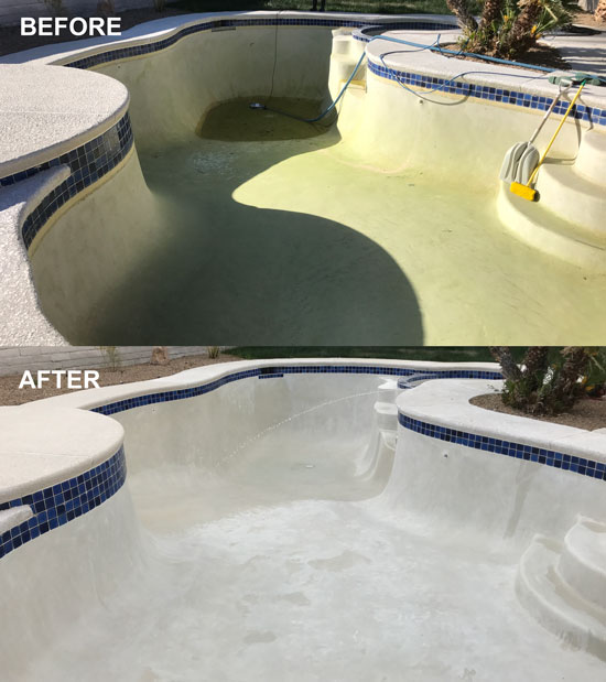 Pool drain and acid wash service in Las Vegas.